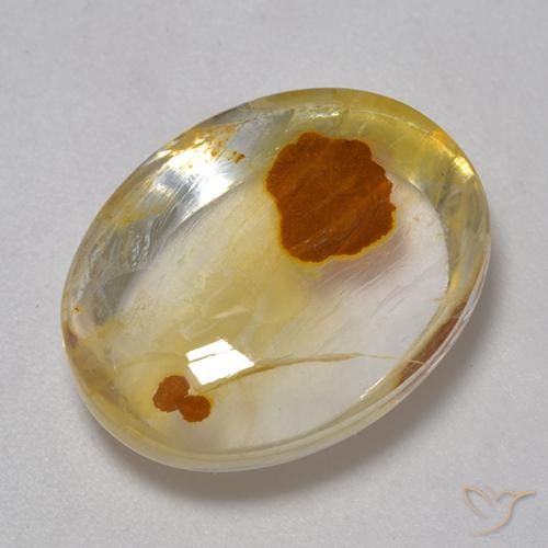 11.34ct طبيعي متعدد الألوان كوارتز مع مرقشيتا, بيضوي, شفاف