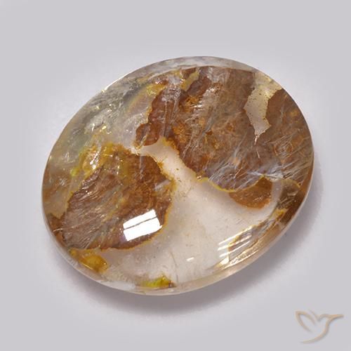 7.86ct طبيعي متعدد الألوان كوارتز مع مرقشيتا, بيضوي, شفاف