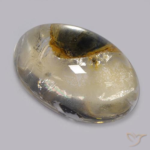 13.90ct طبيعي متعدد الألوان كوارتز مع مرقشيتا, بيضوي, شفاف