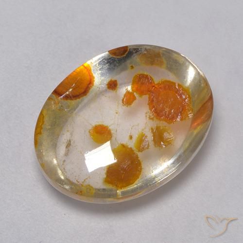 9.08ct طبيعي متعدد الألوان كوارتز مع مرقشيتا, بيضوي, شفاف