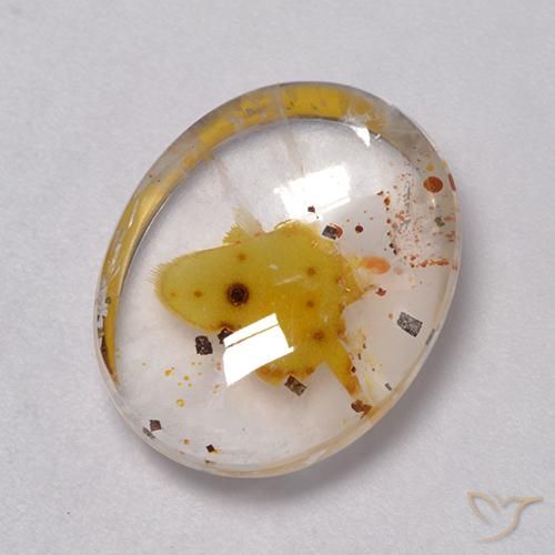 9.27ct طبيعي متعدد الألوان كوارتز مع مرقشيتا, بيضوي, شفاف