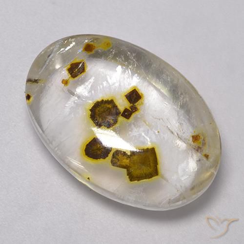 16.72ct طبيعي متعدد الألوان كوارتز مع مرقشيتا, بيضوي, شفاف