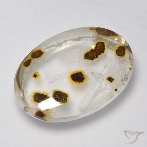 16.93ct طبيعي متعدد الألوان كوارتز مع مرقشيتا, بيضوي, شفاف