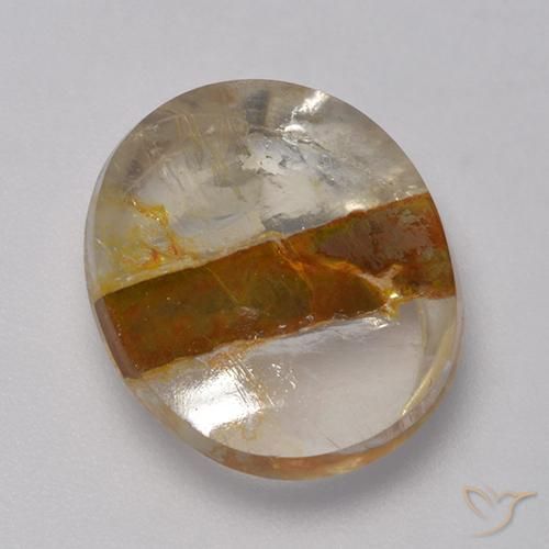 8.27ct طبيعي متعدد الألوان كوارتز مع مرقشيتا, بيضوي, شفاف