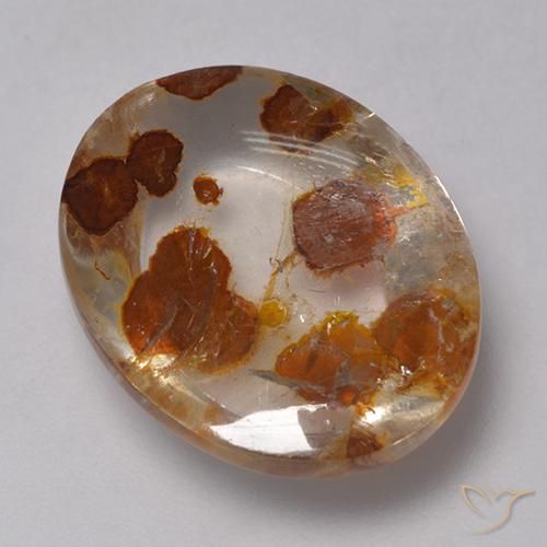 9.52ct طبيعي متعدد الألوان كوارتز مع مرقشيتا, بيضوي, شفاف