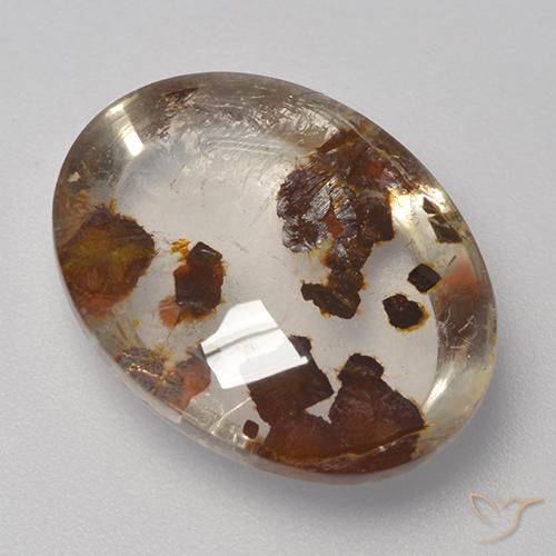 10.20ct طبيعي متعدد الألوان كوارتز مع مرقشيتا, بيضوي, شفاف