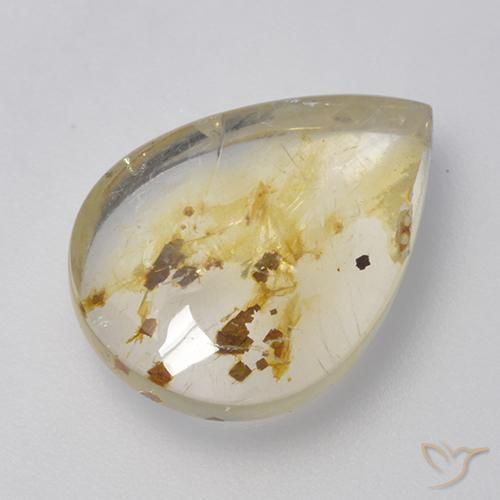 5.72ct طبيعي متعدد الألوان كوارتز مع مرقشيتا, شكل الكمثرى, شفاف