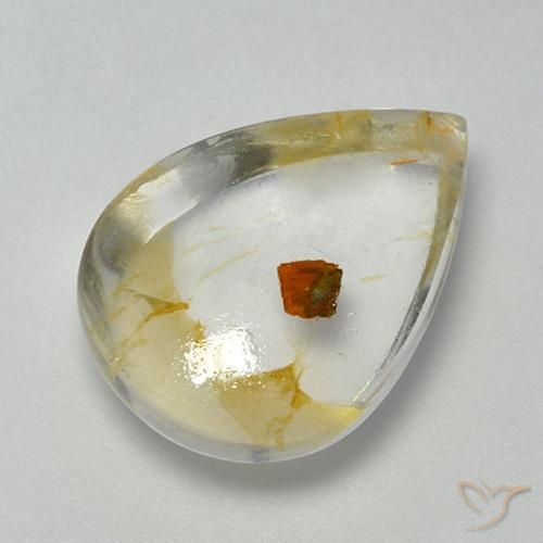 10.25ct طبيعي متعدد الألوان كوارتز مع مرقشيتا, شكل الكمثرى, شفاف