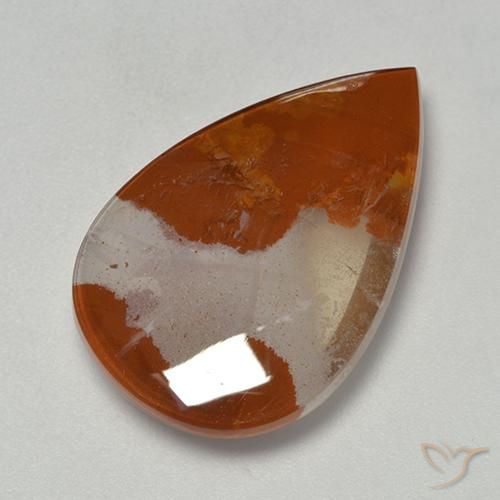 14.40ct طبيعي متعدد الألوان كوارتز مع مرقشيتا, شكل الكمثرى, شفاف