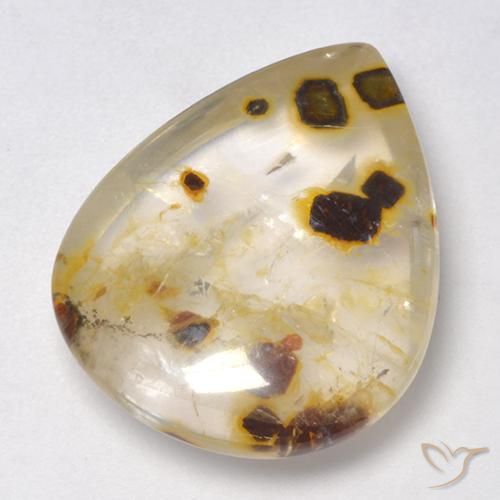 16.06ct طبيعي متعدد الألوان كوارتز مع مرقشيتا, شكل الكمثرى, شفاف