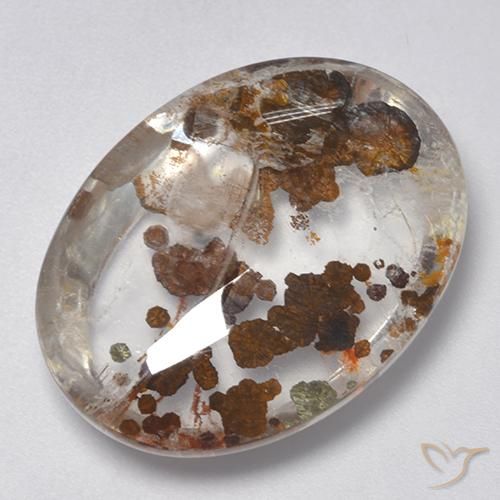 25.77ct طبيعي متعدد الألوان كوارتز مع مرقشيتا, بيضوي, شفاف