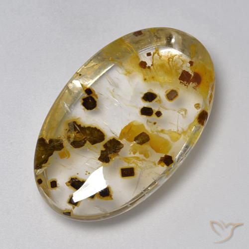 26.59ct طبيعي متعدد الألوان كوارتز مع مرقشيتا, بيضوي, شفاف
