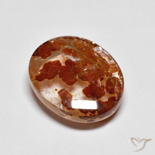 5.24ct طبيعي متعدد الألوان كوارتز مع مرقشيتا, بيضوي, شفاف