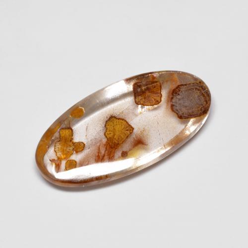 كوارتز مع ماركاسيت متعدد الألوان طبيعي، قصة بيضاوى، 4.76 قيراط، شفاف