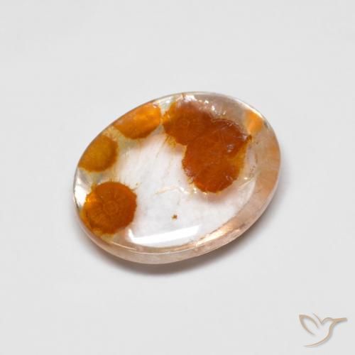 2.39ct طبيعي متعدد الألوان كوارتز مع مرقشيتا, بيضوي, شفاف