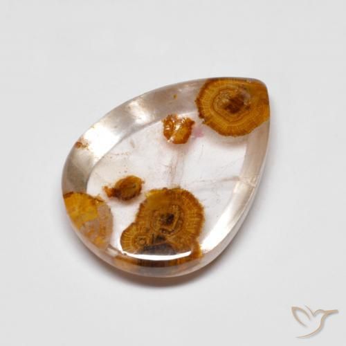 8.30ct طبيعي متعدد الألوان كوارتز مع مرقشيتا, شكل الكمثرى, شفاف