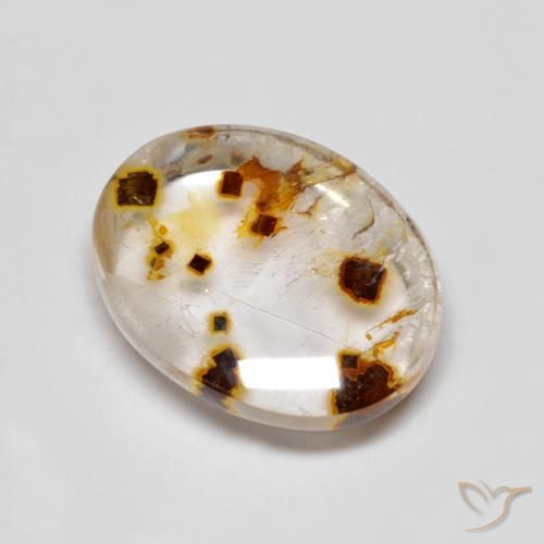 9.60ct طبيعي متعدد الألوان كوارتز مع مرقشيتا, بيضوي, شفاف