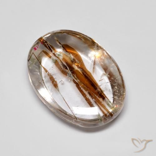 10.33ct طبيعي متعدد الألوان كوارتز مع مرقشيتا, بيضوي, شفاف