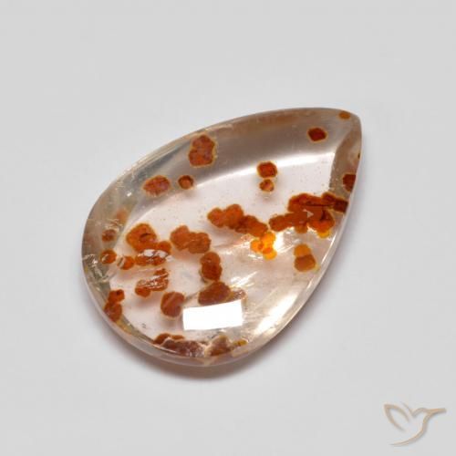 6.01ct طبيعي متعدد الألوان كوارتز مع مرقشيتا, شكل الكمثرى, شفاف