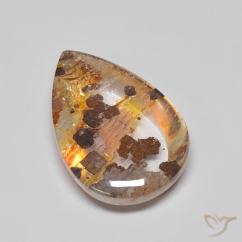 8.32ct طبيعي متعدد الألوان كوارتز مع مرقشيتا, شكل الكمثرى, شفاف