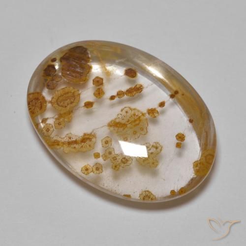 23.29ct طبيعي متعدد الألوان كوارتز مع مرقشيتا, بيضوي, شفاف