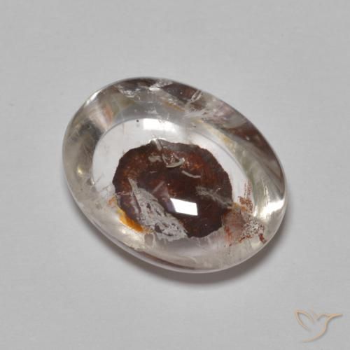 6.33ct طبيعي متعدد الألوان كوارتز مع مرقشيتا, بيضوي, شفاف