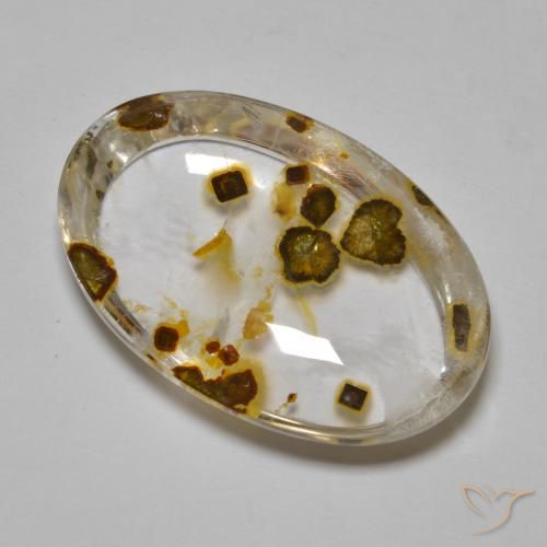 29.44ct طبيعي متعدد الألوان كوارتز مع مرقشيتا, بيضوي, شفاف