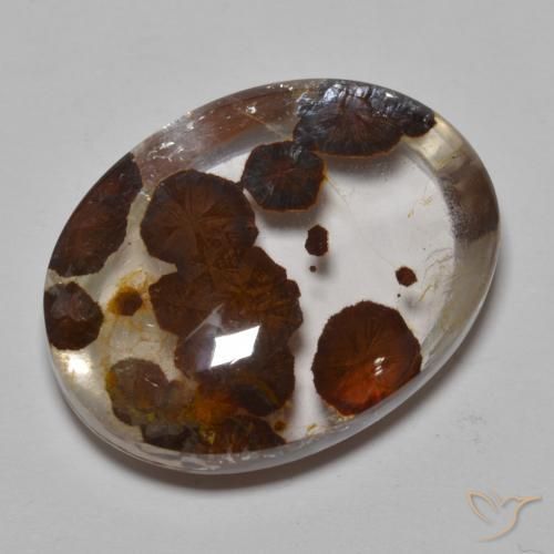 32.37ct طبيعي متعدد الألوان كوارتز مع مرقشيتا, بيضوي, شفاف