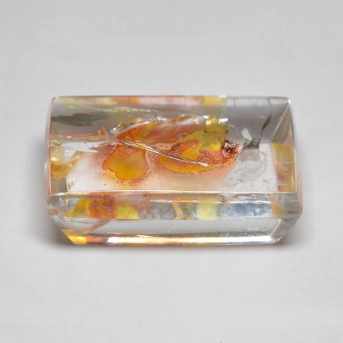 كوارتز مع مرقشيتا متعدد الألوان طبيعي، باجيت، 12.19 قيراط، شفاف