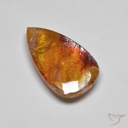 19.90ct طبيعي متعدد الألوان كوارتز مع مرقشيتا, شكل الكمثرى, شفاف