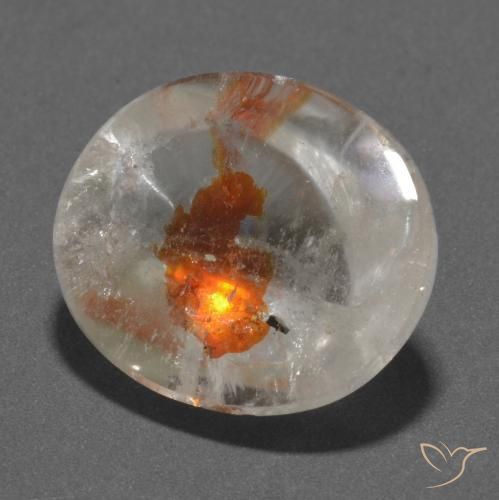 19.66ct طبيعي متعدد الألوان كوارتز مع مرقشيتا, بيضوي, شفاف