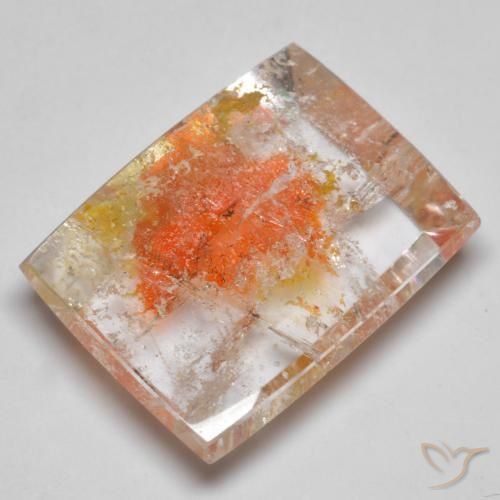 19.23ct طبيعي متعدد الألوان كوارتز مع مرقشيتا, باجيت, شفاف