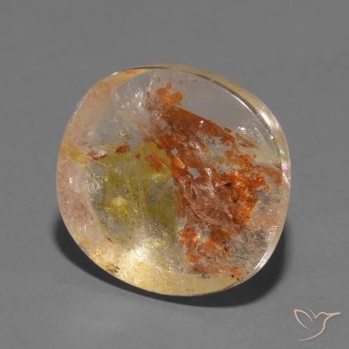 11.47ct طبيعي متعدد الألوان كوارتز مع مرقشيتا, وسادة, شفاف
