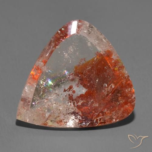 18.57ct طبيعي متعدد الألوان كوارتز مع مرقشيتا, شكل الكمثرى, شفاف