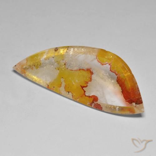 31.30ct طبيعي ذهبى-برتقالى كوارتز مع مرقشيتا, فانسى, شفاف