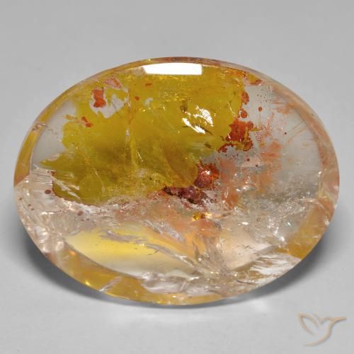 44.84ct طبيعي متعدد الألوان كوارتز مع مرقشيتا, بيضوي, شفاف