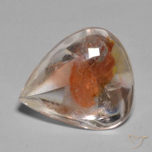 6.17ct طبيعي متعدد الألوان كوارتز مع مرقشيتا, شكل الكمثرى, شفاف