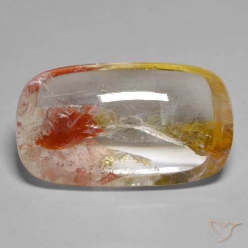 21.03ct طبيعي متعدد الألوان كوارتز مع مرقشيتا, وسادة, شفاف