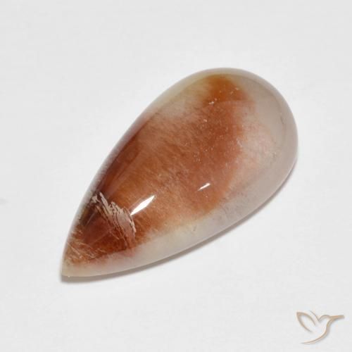 10.35ct طبيعي متعدد الألوان كوارتز مع مرقشيتا, شكل الكمثرى, نصف شفاف