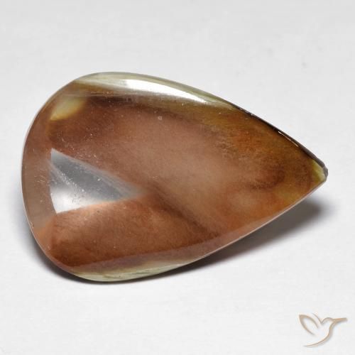 13.75ct طبيعي متعدد الألوان كوارتز مع مرقشيتا, شكل الكمثرى, نصف شفاف