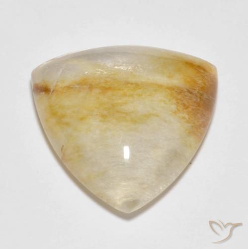 13.16ct طبيعي متعدد الألوان كوارتز مع مرقشيتا, مثلثى, نصف شفاف