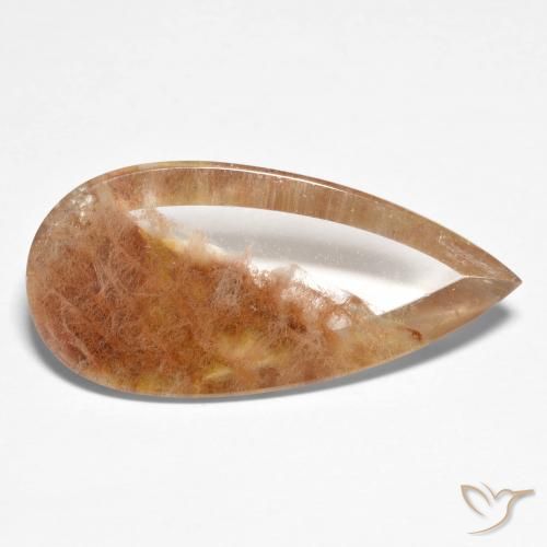 10.47ct طبيعي متعدد الألوان كوارتز مع مرقشيتا, شكل الكمثرى, شفاف