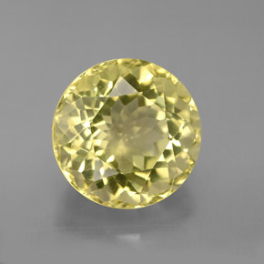 كوارتز طبيعي بلون ليموني، وزن ‎6.12‎ قيراط، شكل دائري، مقاس ‎11.92‎ مم