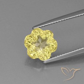 4.06ct طبيعي أصفر فاتح كوارتز, قص وردة, شفاف