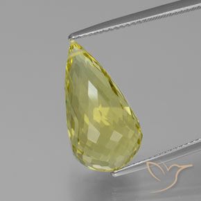 12.58ct طبيعي أصفر فاتح كوارتز, بريوليت, VVS