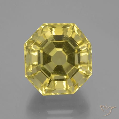 13.69ct طبيعي أصفر فاتح كوارتز, قص الزمرد, VVS