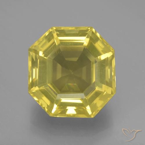 12.51ct طبيعي أصفر فاتح كوارتز, قص الزمرد, VVS-VS