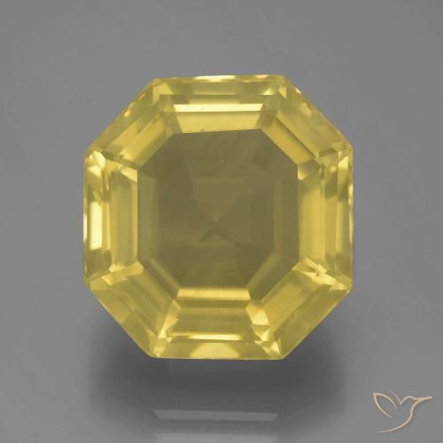 13.51ct طبيعي أصفر فاتح كوارتز, قص الزمرد, VVS-VS