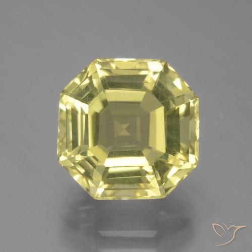 4.93ct طبيعي أصفر باهت كوارتز, قص الزمرد, VVS-VS