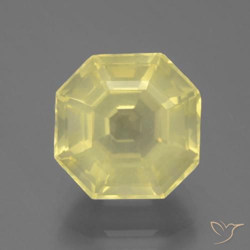 4.90ct طبيعي أصفر باهت كوارتز, قص الزمرد, قليلا جدا